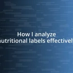 How I analyze nutritional labels effectively