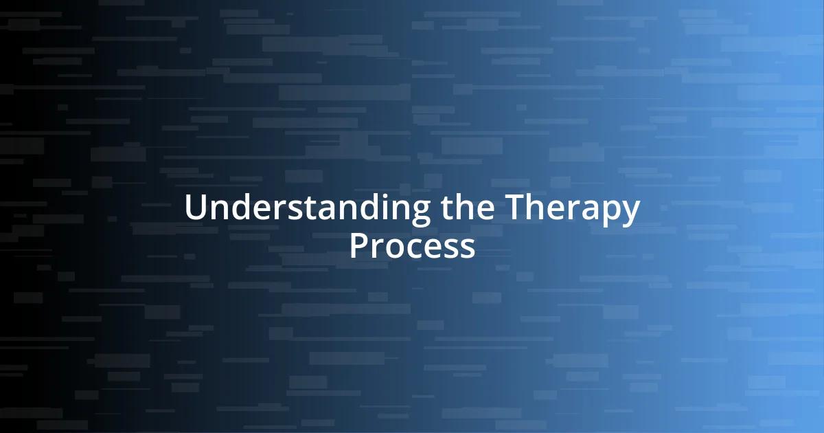 Understanding the Therapy Process