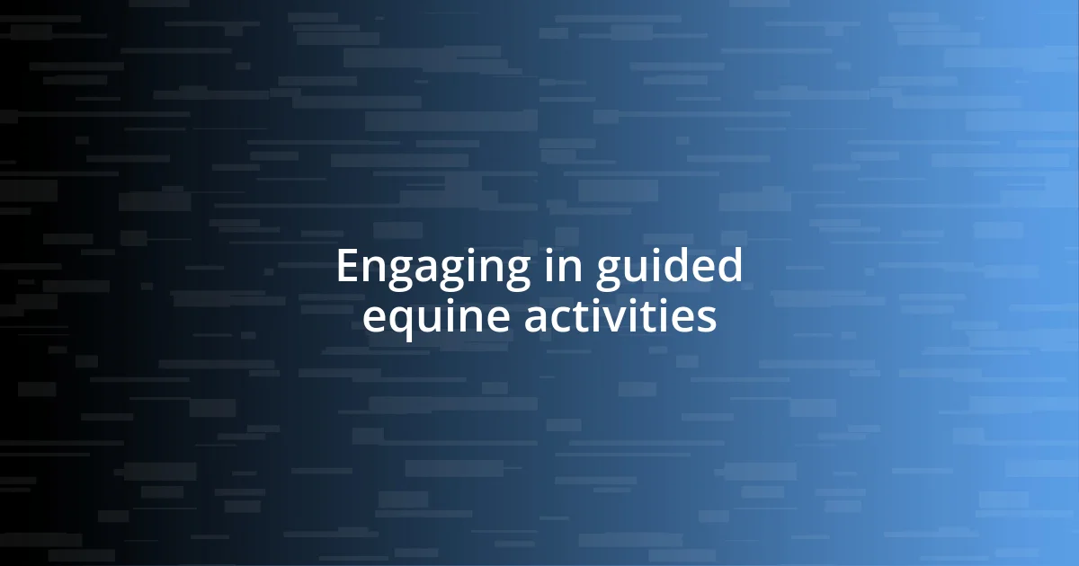 Engaging in guided equine activities